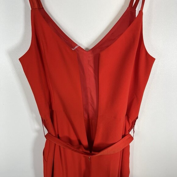 TRINA TURK Cropped Red Jumpsuit With Belt Women’s Size 6 New With Tags Designer - Picture 10 of 12